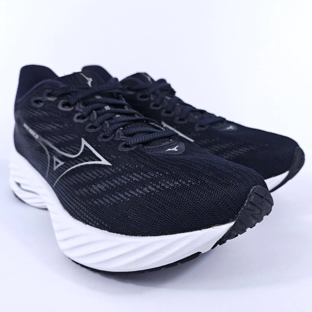 Mizuno Wave Rider 28 Womens 7 Wide Neutral Cushioned Running Shoes Black